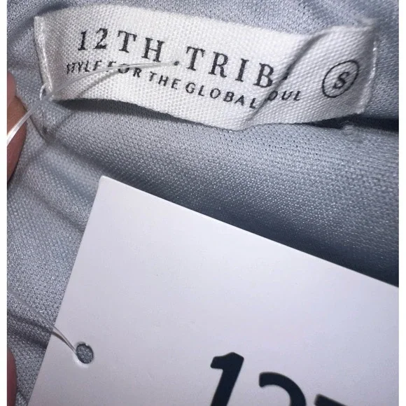 New 12th Tribe Pippa Silver Payette Long Sleeve Mini Dress S - Picture 12 of 12